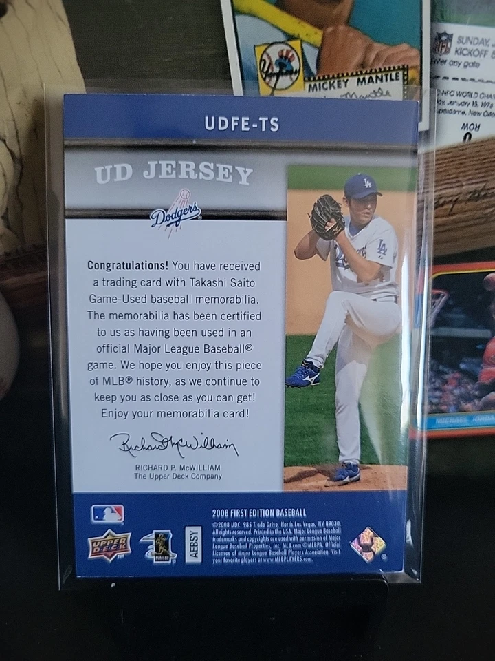 2008 UPPER DECK Takashi Saito UD Jersey #UD-TS Los Angeles Dodgers 🔥 - Image 2 of 4