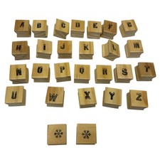 Full Alphabet A-Z Wooden Rubber Stamps Set Craft Scrapbooking Card Making