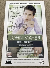 John Mayer Signed Autographed 2002 Concert Poster PSA/DNA Cool Rare Inscription