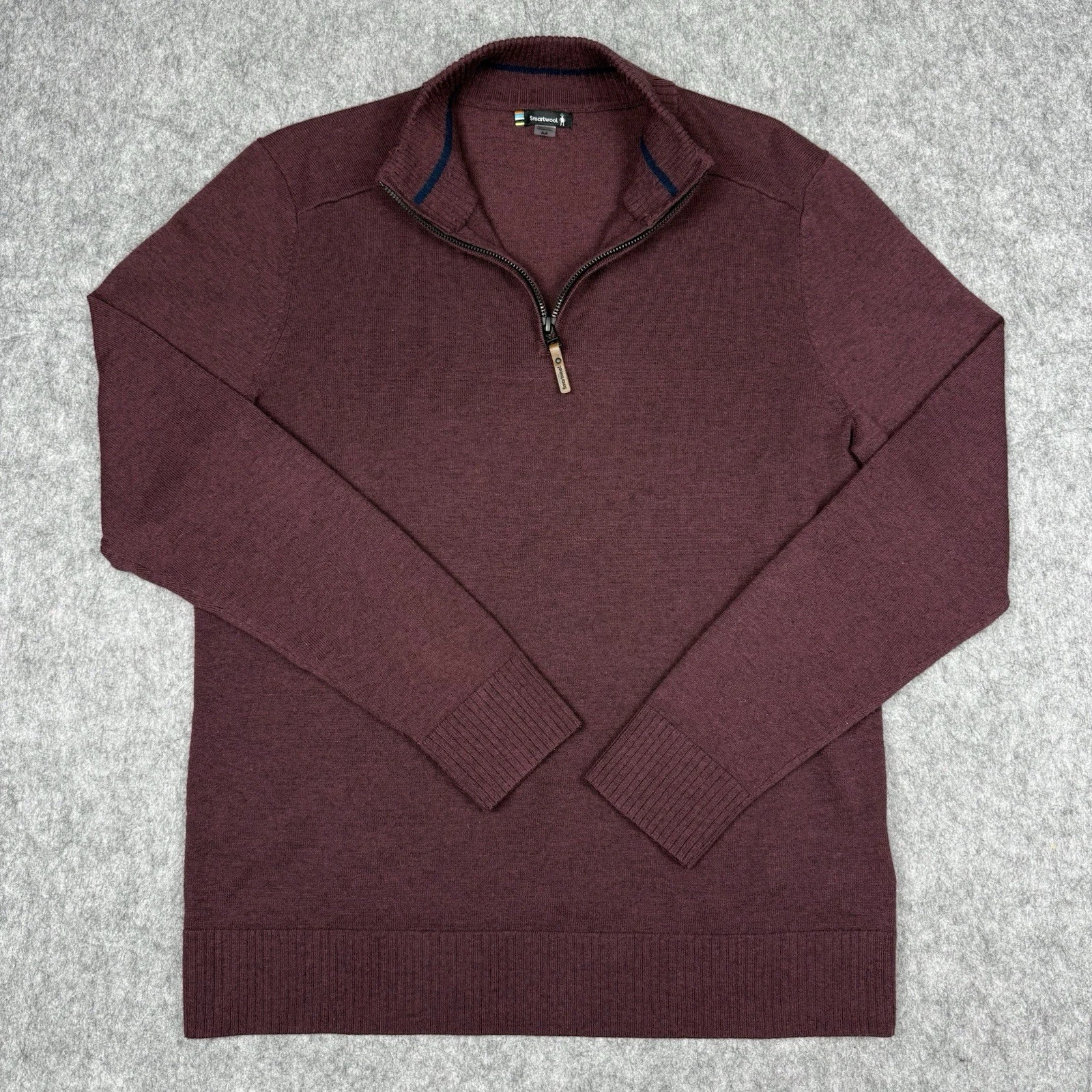 SmartWool Sparwood Sweater Mens M Merino Wool Hiking Base Layer 1/4 Quarter Zip
