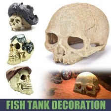 Aimall Resin Pirate Skull Aquarium Ornament Fish Tank Decoration Fake Bone
