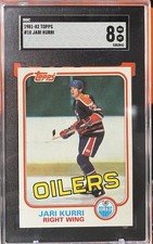 1981-82 TOPPS RC PSA 8 #18 (188) JARI KURRI HOF Edmonton Oilers