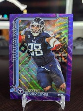 2025 Topps Chrome Football Jeffery Simmons /75 Purple Wave Refractor #289