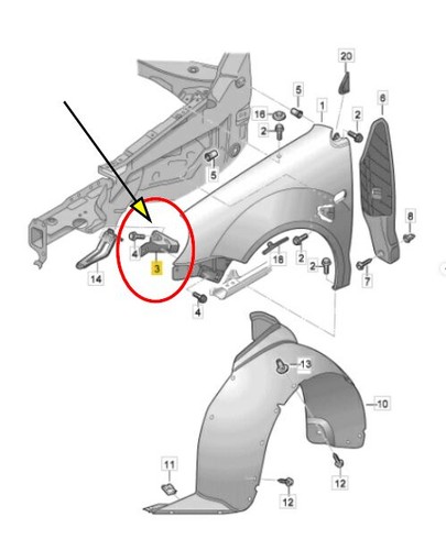 Kotflügelhalter vorne Rechts 6Q0821142 VW Polo 1.2 Bj 2005