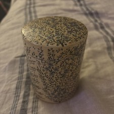 paper mache round box with lid floral 4  x 3  