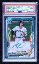 2021 Bowman Draft Chrome Pick Aqua Lava Refractor Henry Davis PSA 9 Auto 1f5h