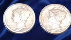 2 ~ 90% Silver Mercury Dimes 1916-1945 ~ UNDER MELT! Bullion For Any Budget!