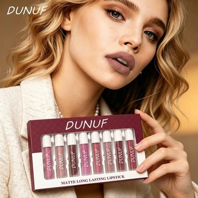 8 Stück Matt Lipgloss Set 3g Pro Tube Nicht Transfer Wasserdicht Samt Finish - Bild 1 von 4