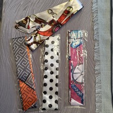  4 Scarf for Bags for Women Handbag Scarfs Band Hair Neck Scarves Fashion