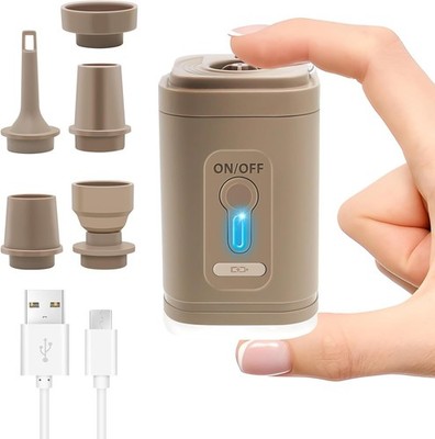 Luftpumpe für Schlauchboote, tragbare elektrische Mini Luftbettpumpe wiederaufladbar für D