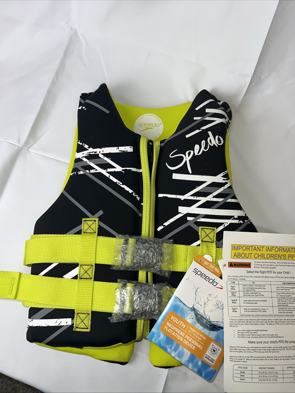 Lot of 2 Speedo Swim Vests Youth Kids 50-90lbs Life Jacket flotation NEW W/ TAGS