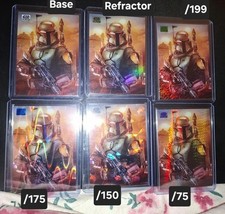 Star Wars Galaxy Chrome Rule with Respect Lot Refractor /150 /175 /75 Boba Fett