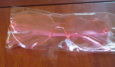 KREWE OF IRIS PINK HEART SHAPED PLASTIC SUNGLASSES