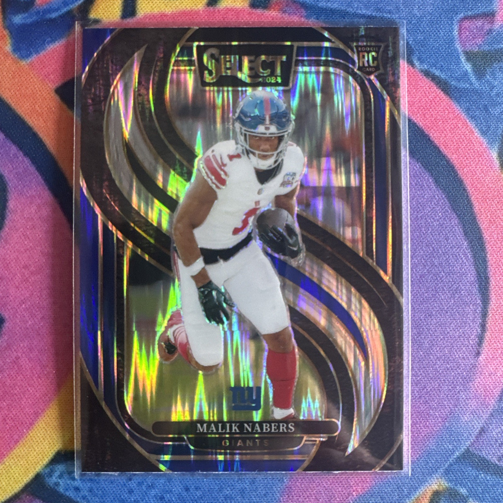 2024 Panini Select - Premier Level Malik Nabers Black & Blue Shock Prizm (RC)