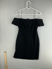 Lulus Womens Short Sleeve Off Shoulder Bodycon Black Mini Dress Size Medium NWT