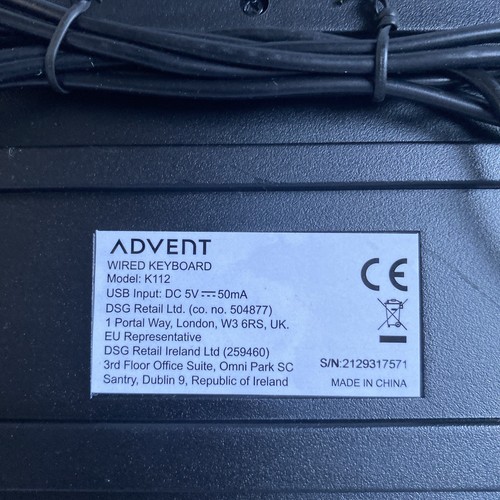 Advent K112 Joblot Wired Keyboard - Black - Picture 6 of 7