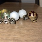 Vintage Lamp Finial Lot 5pc Glass Metal Mixed Styles Decorative — photo 6