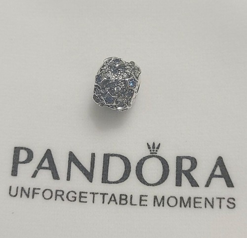 Pandora Pave Cubic Zirconia Blue And White With Raised Star Design Charm