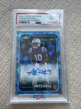 2024 TOPPS SAPPHIRE ADONAI MITCHELL ROOKIE AUTO PSA 10 Gem Mint LOW POP