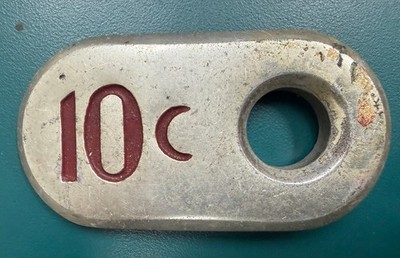 Antique Slot Machine Parts - Mills Half Top 10 Cent Dime Denominator Badge