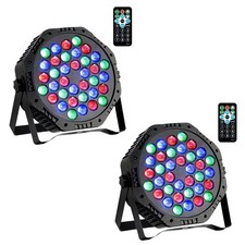 - 2-Pack of 36LED PAR Cans  9-Mode RGB Stage Lights with Remote Control  So...