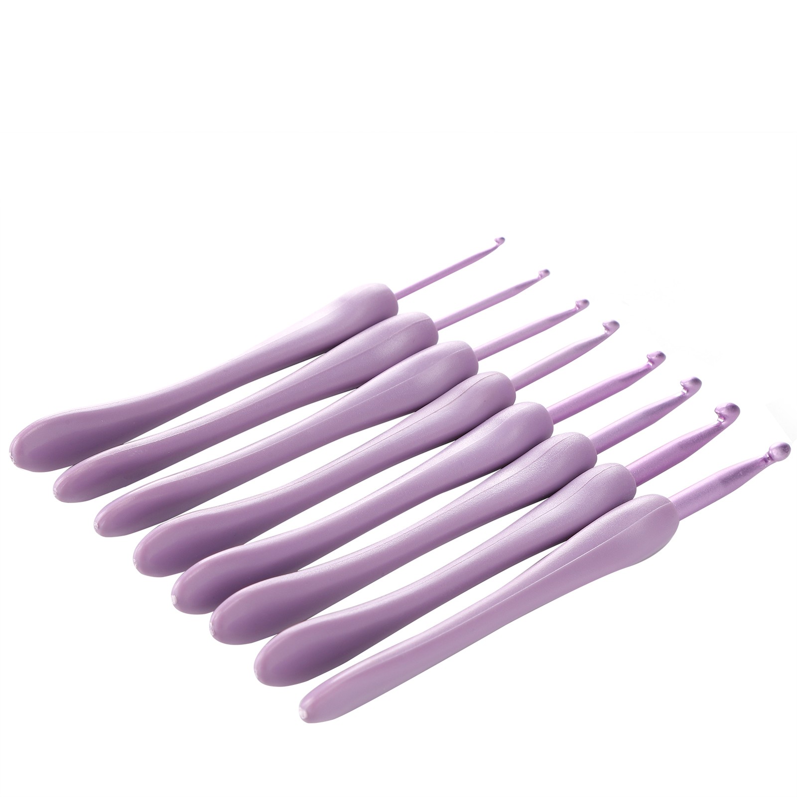 8Pcs Crochet Hook Set Alumina Needle Plastic Handle Knitting Tools Household