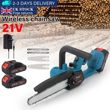 10 Inch Cordless Chainsaw Electric Handheld Wood Cutter + 2Battery For Makita UK