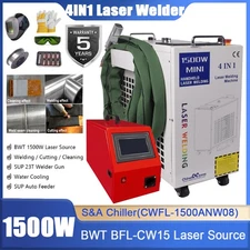 US 1500W 4IN1 Handheld Fiber Laser Welder Welding Metal Machine Cleaning Cutting