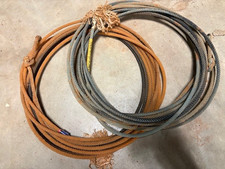 2 Two USED COWBOY ROPES LARIAT Nylon From Oklahoma Cattle Ranch