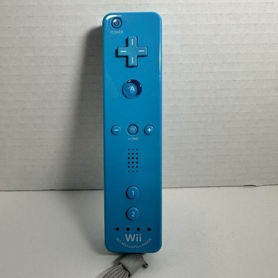 Nintendo Wii Remote Blue Teal Motion Plus Controller OEM RVL-036 Tested