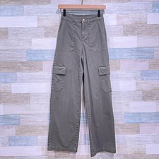WILD FABLE High Rise Straight Leg Cargo Pants Green Cotton Stretch Womens XXS