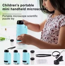 Mini Microscope for Kids gift Portable Microscope LED Lighting Small Handheld  