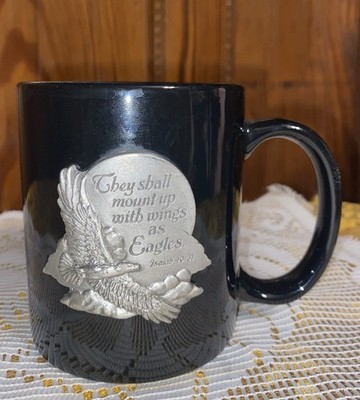 They shall mount up with wings as Eagles. Isaiah 40:13 Mug Chipped