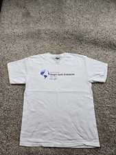 Vintage Google Earth T Shirt Medium Mens White Short Sleeve Crew Neck Y2K Tech