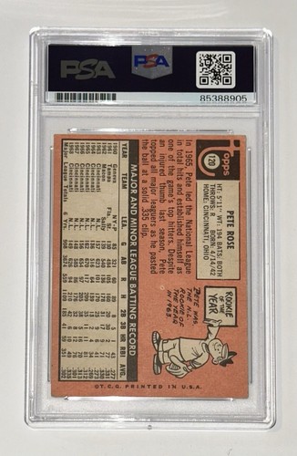 Pete Rose Autograph Signed 1969 Topps #120 - PSA/DNA Charlie Hustle - Picture 2 of 2
