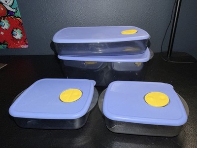 Vintage Tupperware Rock N Serve Set Of 4 With Lids Microwavable Containers