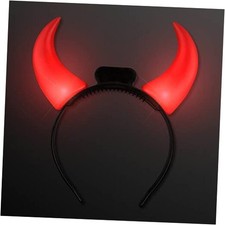Large Red Devil Horns Light Up Headbands