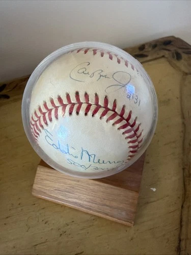 Cal Ripken Jr 2131 and Eddie Murray 500/3000 Signed Baseball