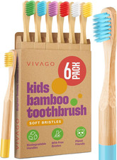Kids Toothbrush with Soft Bristles 6 Pack - Toddler Toothbrush with Colorful Bam