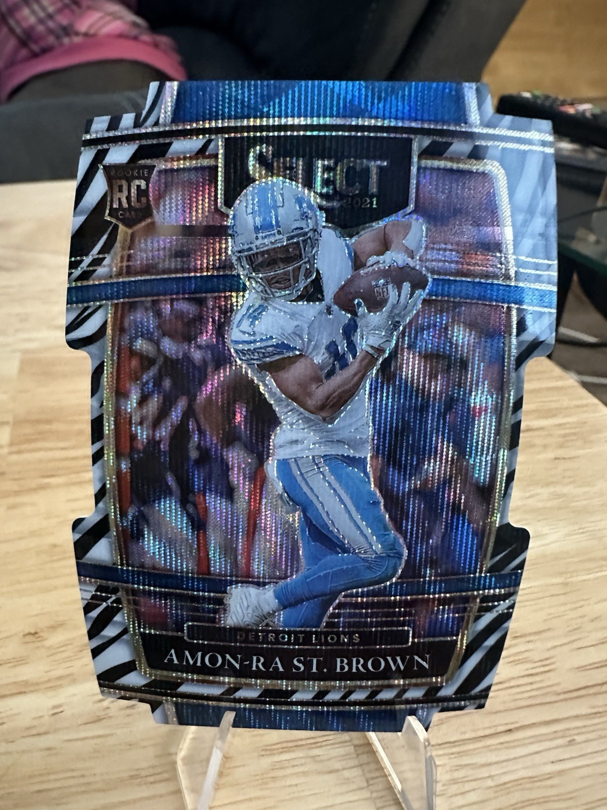 2021 Panini Select - Concourse Amon-Ra St. Brown #73 Zebra Prizm Die-Cut (RC)