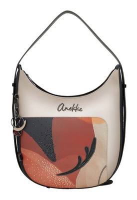 Anekke Muse Eikon Hobo Bag Schultertasche Tasche Multicolor beige dunkelrot Neu