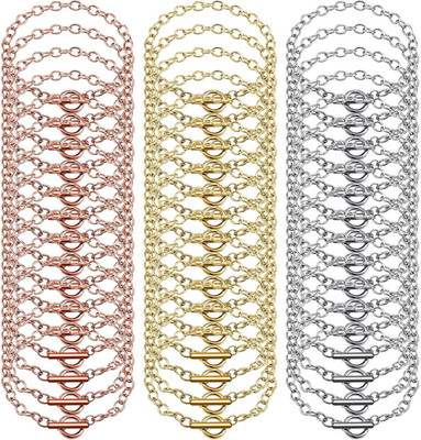 45 Pieces Bracelet Chains with OT Toggle Clasp Stainless Steel Bracelet Link Cha