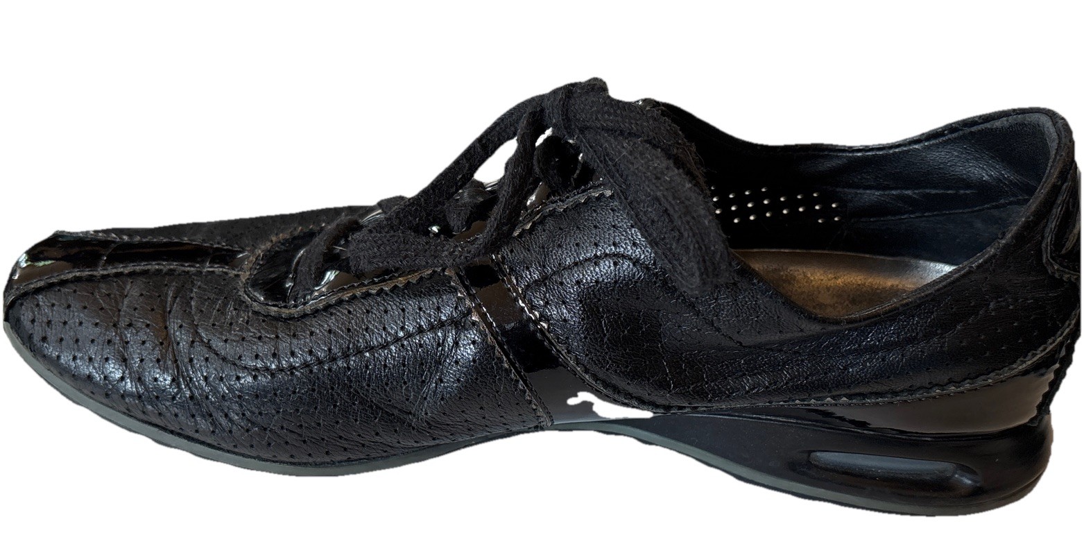 Lotto Cole Haan Nike Air da donna taglia 8 5 scarpe da guida casual stringate in pelle nera