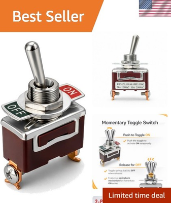 #ad One Side Momentary Metal Toggle Switch 20 Amp at 12VDC 125VAC ON Off 1 Pack $25.94