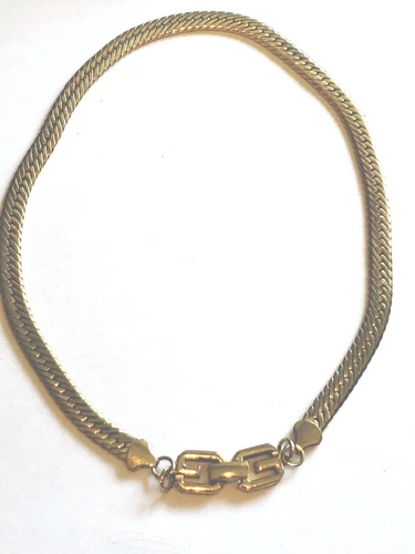Givenchy Designer GG Logo catena spessa collana girocollo vintage tono oro