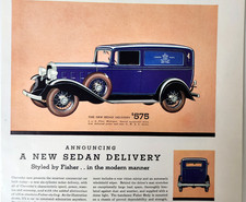 Chevrolet Sedan Delivery Commercial Vintage 1932 Ad Magazine Print Automobile