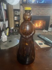 Vtg Mrs Butterworth Pancake Syrup Bottle Brown Glass 10  W/Lid 1977 1.29
