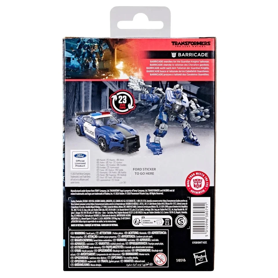 HASBRO TRANSFORMERS STUDIO SERIES TF5 LAST KNIGHT DELUXE BARRICADE ACTION FIGURE - Image 3 of 4