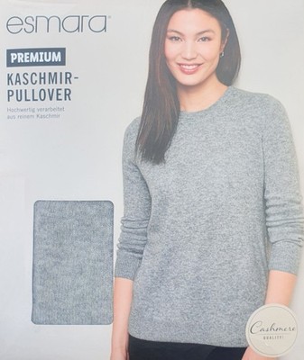 esmara Damenpullover Kaschmir Pullover Cashmere Qualität GRAU - Gr. S (36/38)