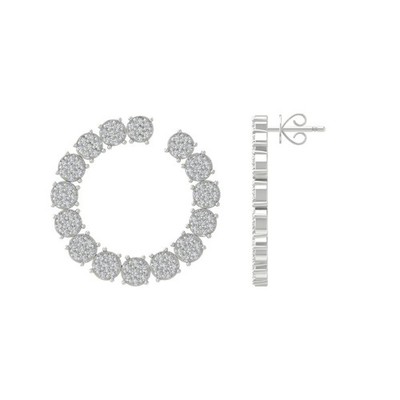Sterlingsilber 1 kt im Labor gezüchteter Diamant zusammengesetzte Ohrstecker für Frauen